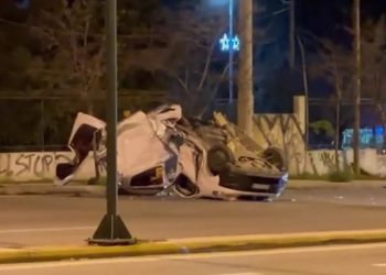 Σοβαρό τροχαίο στην Κατεχάκη, με ανατροπή οχήματος