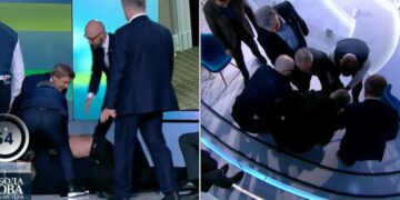 Ουκρανία: Άγριο ξύλο στην τηλεόραση μεταξύ δημοσιογράφου και φιλορώσου πολιτικού[video]
