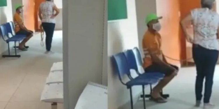 Απίστευτο!! Έδεσε τον σύζυγό της με σχοινί και τον πήγε σε κέντρο εμβολιασμού[video]