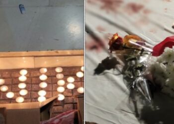 Ανατριχιαστικό!  Άπλωσαν το σεντόνι με το αίμα του 22χρονου φοιτητή έξω από το δημαρχείο της Λάρισας – Σχημάτισαν με κεριά το όνομά του[video]