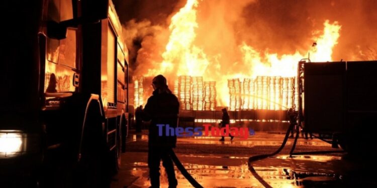 Θεσσαλονίκη: Μεγάλη φωτιά στα Διαβατά κοντά σε βενζινάδικο[video]