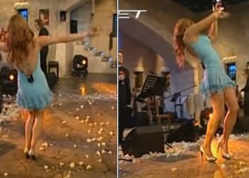 Με κοντό, ημιδιάφανο φόρεμα – Το τσιφτετέλι της Κατερίνας Στικούδη που έμεινε στην ιστορία[video]