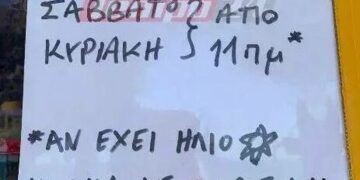 Alldaynews.gr Επικό σημείωμα σε τζαμαρία καταστήματος: «Αν δεν βαριέμαι κι έχει ήλιο θα ανοίξω»