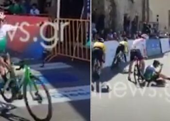 Κρήτη: Ποδηλάτης ”Έφαγε Τούμπα” ενώ πανηγύριζε τον τερματισμό του![video]