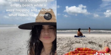 Alldaynews.gr Σε άδεια παραλία άντρας ξάπλωσε κοντά σε κοπέλα – Η αντίδρασή της έγινε viral (video)