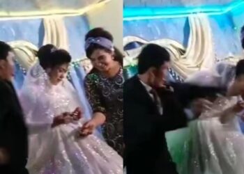 Γαμπρός στη γαμήλια τελετή βαράει μπουνιά στο κεφάλι της νύφης