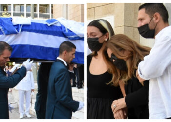 Κηδεία Γιάννη Κοντούλη: Συντετριμμένη η Δέσποινα Μοιραράκη[Φωτογραφίες]