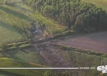 Πτώση αεροσκάφους στην Καβάλα: Πρώτες εικόνες από το σημείο της συντριβής του Antonov