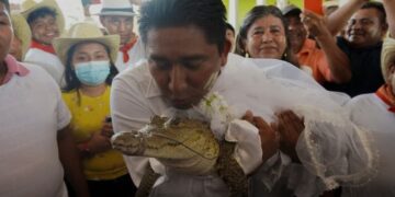 Δήμαρχος παντρεύτηκε αλιγάτορα για να εξασφαλίσει ευημερία στους συγχωριανούς του[video]