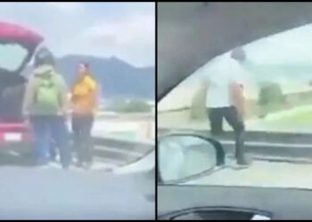 Απίστευτο περιστατικό: Οδηγός τσακώθηκε με ντελιβερά και τον πέταξε από γέφυρα (video)