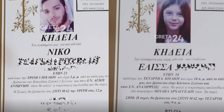 Alldaynews.gr Σπαραγμός για τον 23χρονο Νίκο και την 14χρονη Ελίσσα-Την Τρίτη και την Τετάρτη το τελευταίο αντίο