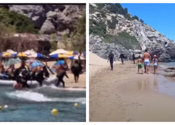 Απίστευτες σκηνές από την παραλία της Τσαμπίκας στη Ρόδο-Λαθρομετανάστες περνούν δίπλα από λουόμενους[video]