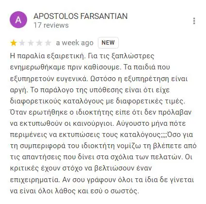 Αυτός ο ιδιοκτήτης Ελληνικού beach bar «ταπώνει» κάθε πελάτη που γράφει αρνητικά σχόλια στο Google Maps