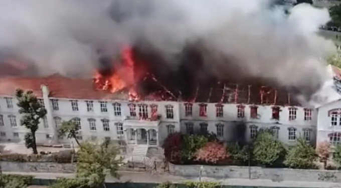 Μεγάλη φωτιά σε ελληνικό νοσοκομείο στην Κωνσταντινούπολη (vid)