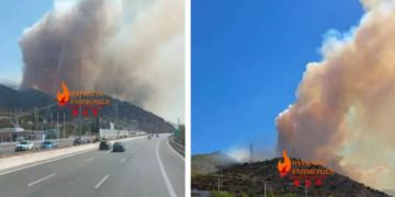 Φωτιά στη Νέα Πέραμο κοντά στα διόδια Ελευσίνας – Μήνυμα από το 112, έκλεισε η Εθνική (φωτο, video)