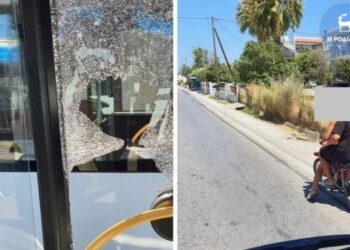 Επίθεση με πέτρες σε λεωφορείο με τουρίστες στη Ρόδο