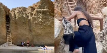 Η πιο επικίνδυνη παραλία στο Αιγαίο έχει πινακίδα που λέει: «Η κάθοδος γίνεται με δική σας ευθύνη»[video]