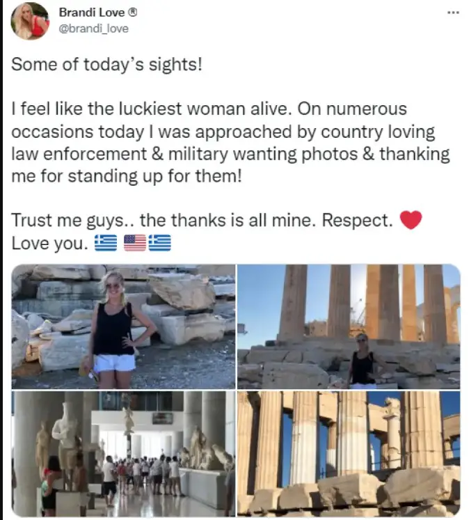 Στην Αθήνα η Διάσημη Π0ρν0σταρ Brandi Love-''Έλληνες Αστυνομικοί και Στρατιωτικοί με ευχαρίστησαν που τους στήριξα...σε δύσκολες ώρες''
