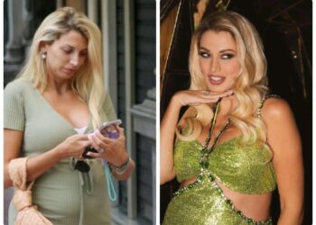 Κωνσταντίνα Σπυροπούλου: Με στενό μίντι φόρεμα στον έκτο μήνα της εγκυμοσύνης της και χωρίς μακιγιάζ