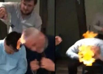 Παρέα ηλιθίων: Ποτίζουν με βότκα τα κεφάλια τους και βάζουν φωτιά (video)