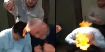 Alldaynews.gr Παρέα ηλιθίων: Ποτίζουν με βότκα τα κεφάλια τους και βάζουν φωτιά (video)