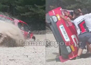 EKO Ράλλυ Ακρόπολις: Εντυπωσιακή τούμπα αγωνιστικού (video)