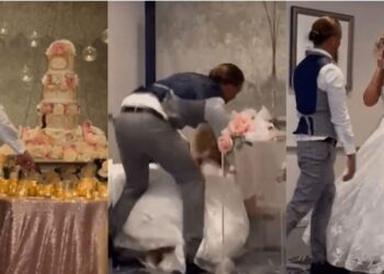 Γαμπρός ρίχνει την τούρτα στα μούτρα της νύφης και σχολάει τον γάμο[video]
