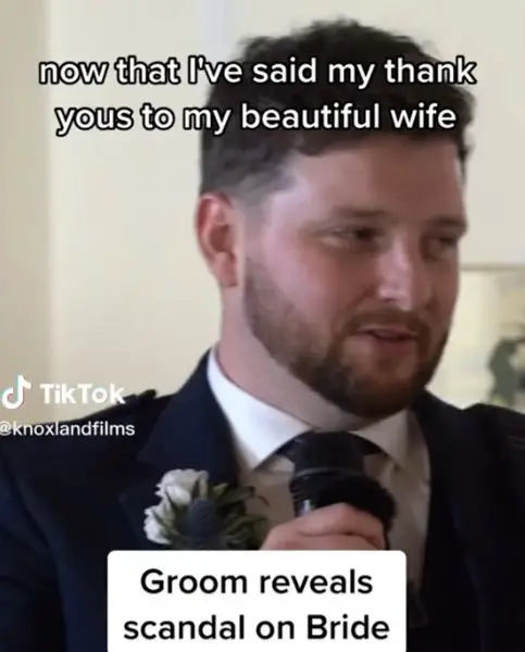 Ο γαμπρός αποκάλυψε στους καλεσμένους το «ντροπιαστικό» μυστικό της νύφης την ώρα της πρόποσης[video]