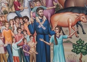 Κιβωτός του Κόσμου: Ο πατέρας Αντώνιος σε… αγιογραφία ως Νώε μαζί με την πρεσβυτέρα