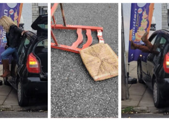 Απίστευτο συμβάν! Γυναίκα στο τσακίρ κέφι σταμάτησε το αμάξι της στη μέση του δρόμου, άρχισε να χορεύει και να πετάει καρέκλες