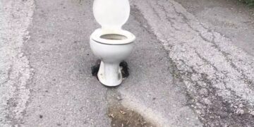 Alldaynews.gr Το “Τερμάτισαν”- Κάλυψαν λακούβα με μια λεκάνη τουαλέτας και το αποτέλεσμα σε πολύπαθο δρόμο γίνεται viral