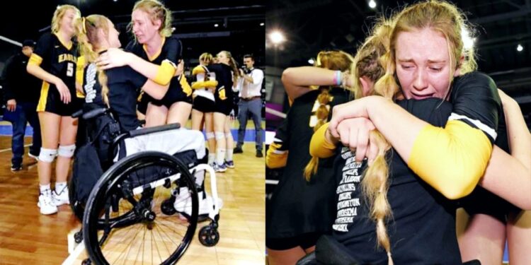 Alldaynews.gr Η δύναμη ψυχής της τους συγκίνησε όλους: 16χρονη παίκτρια βόλεϊ σηκώθηκε για σερβίς από το αναπηρικό καροτσάκι (video)