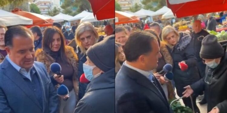 Επικός διάλογος σε λαϊκή με Άδωνι και γιαγιά για τις τιμές: «Ε, τι 105 ευρώ μόνο για τα πράσα;» (video)