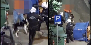 Αστυνομικοί πήγαν να συλλάβουν πολίτη και ο σκύλος του παραλίγο να τους «αρπάξει» (video)