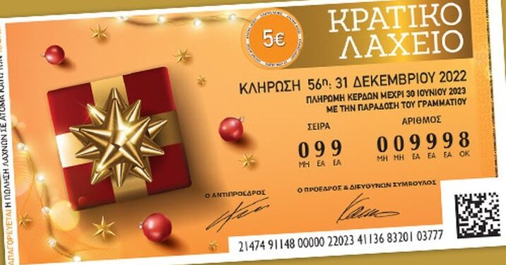 Alldaynews.gr Κλήρωση Πρωτοχρονιάτικου λαχείου: Ο αριθμός που κερδίζει 2 εκατ. ευρώ