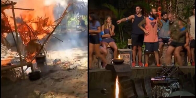 Alldaynews.gr Στον «αέρα» το Survivor: Πήρε φωτιά καλύβα, έπιασαν παίκτη με κινητό και αποχώρησαν από το συμβούλιο (video)