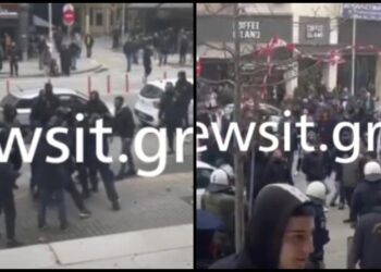 Ξύλο έξω από την δίκη του Άλκη: Κουκουλοφόροι και επέμβαση των ΜΑΤ (video)