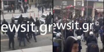 Ξύλο έξω από την δίκη του Άλκη: Κουκουλοφόροι και επέμβαση των ΜΑΤ (video)