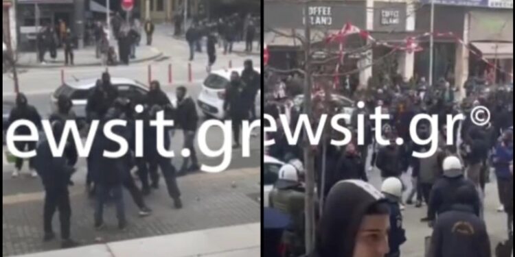 Ξύλο έξω από την δίκη του Άλκη: Κουκουλοφόροι και επέμβαση των ΜΑΤ (video)