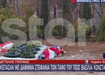 Τέως βασιλιάς Κωνσταντίνος: Δάφνινα στεφάνια καλύπτουν το μνήμα του[video]