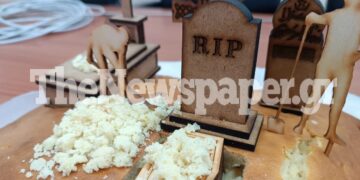 Alldaynews.gr Viral η «μακάβρια» βασιλόπιτα στα νεκροταφεία (φωτο)