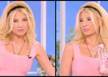 Παραλίγο ατύχημα στον ΣΚΑΪ: Η Σκορδά πήγε να κάτσει πάνω σε μπουκάλι με νερό (video)