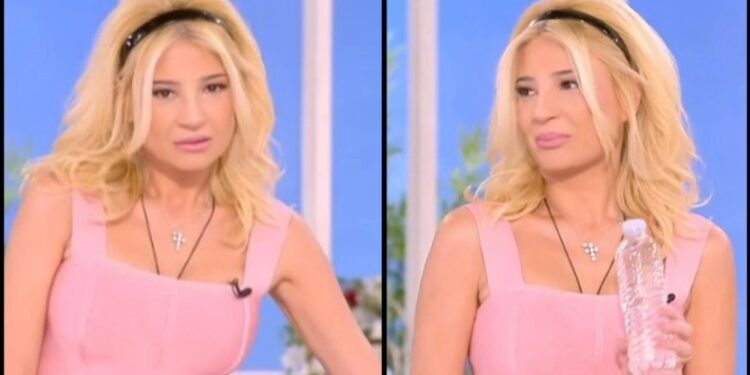 Alldaynews.gr Παραλίγο ατύχημα στον ΣΚΑΪ: Η Σκορδά πήγε να κάτσει πάνω σε μπουκάλι με νερό (video)