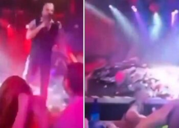 Σοκαριστικό Βίντεο: Η στιγμή που ο Δάντης πέφτει από την πίστα την ώρα που τραγουδάει