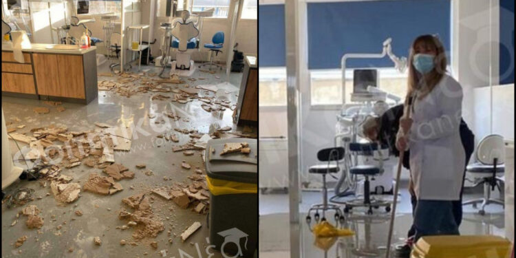 Κατέρρευσε οροφή κτιρίου του ΑΠΘ – Σοκαριστικές εικόνες από το σημείο