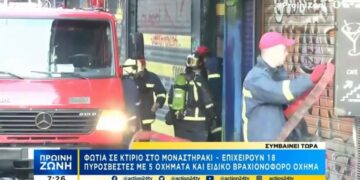 Alldaynews.gr Φωτιά σε κτίριο στο Μοναστηράκι – Εκκενώθηκε ξενοδοχείο (vids)