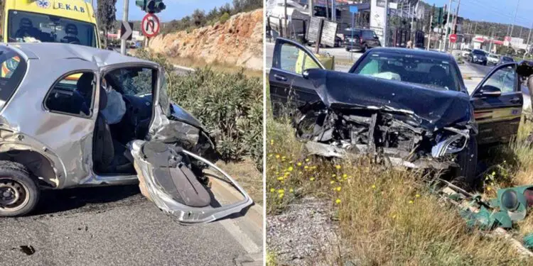 Φρικτό Τροχαίο στη Λεωφόρο Βάρης Κορωπίου-Νεκρή μία γυναίκα-Οδηγός μπήκε στο αντίθετο ρεύμα
