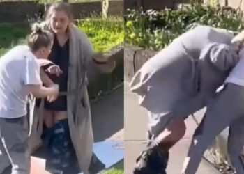 Πιάστηκε μαλλί με μαλλί με την γειτόνισσα και κατέληξε να μείνει χωρίς παντελόνι (video)