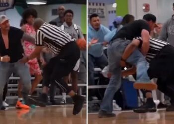 Alldaynews.gr Τρελό ξύλο πατέρα και διαιτητή σε αγώνα μπάσκετ παιδιών (video)