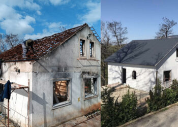 Συγκίνηση: Ξαναέφτιαξαν το σπίτι του Νικολαΐδη που κάηκε – Ο Μανωλάς και παλαίμαχοι της ΑΕΚ (φωτο)